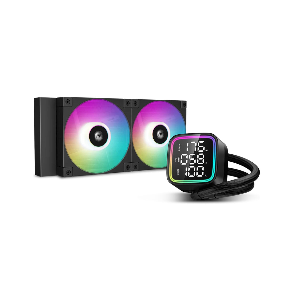 Deepcool LP240 240mm ARGB All-in-One Liquid CPU Cooler With Display (CPUDP17221)