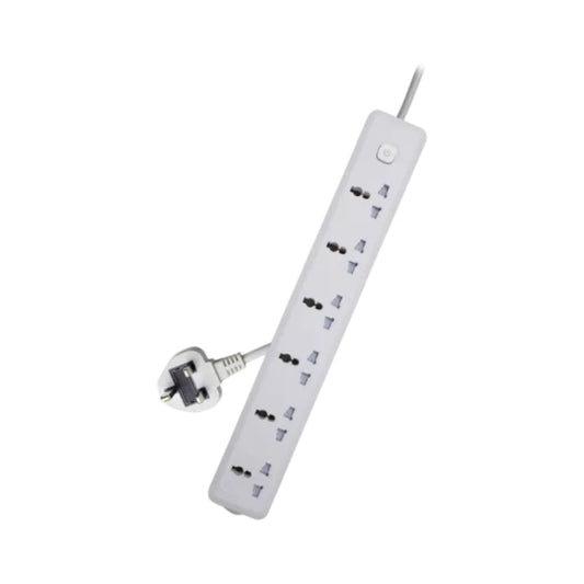 Deli CT705ES 3 Pin 6 Port 3 Meter Power Strip With Surge Protection