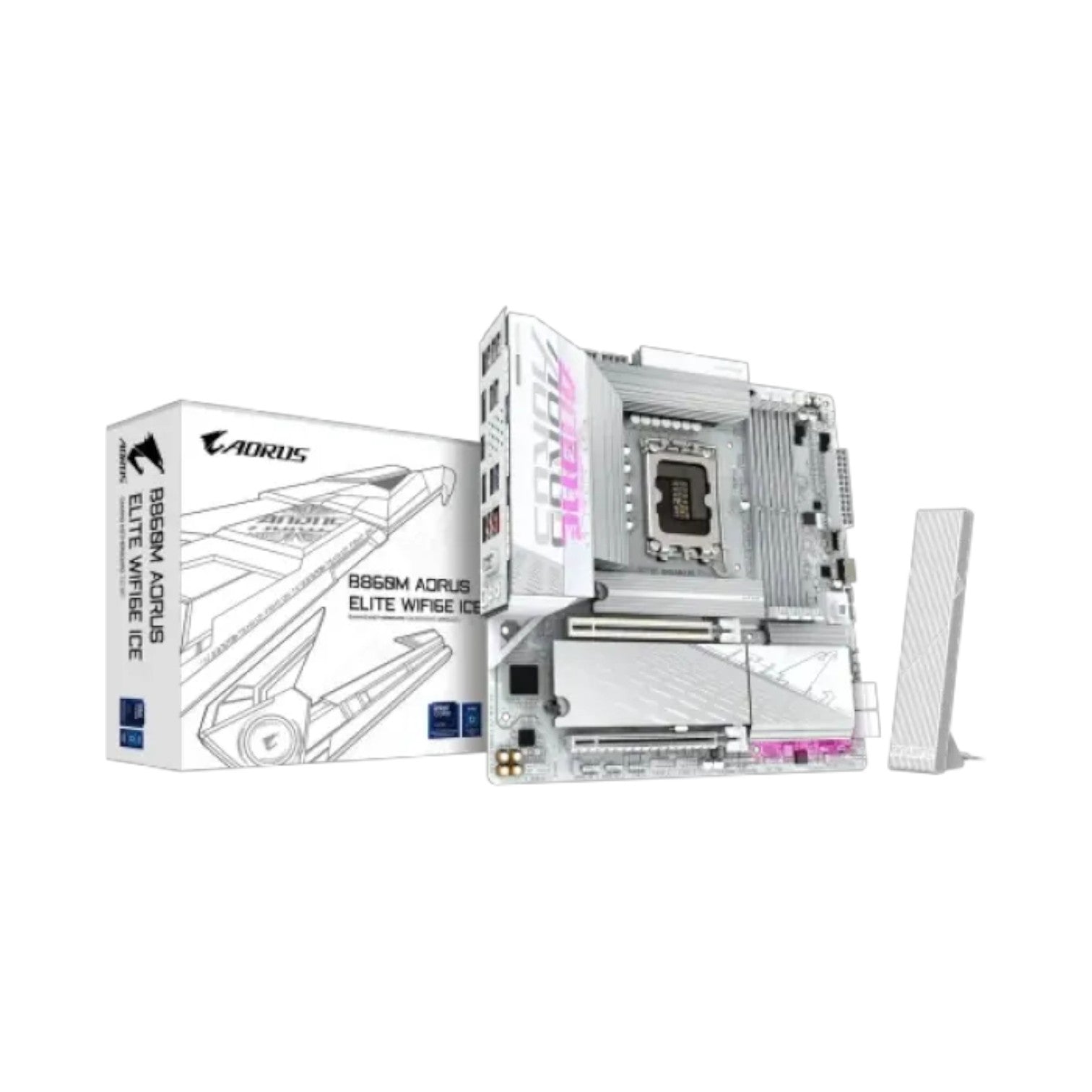 GIGABYTE B860M AORUS ELITE WIFI6E ICE LGA1851 Micro ATX Motherboard (MGBI5408)