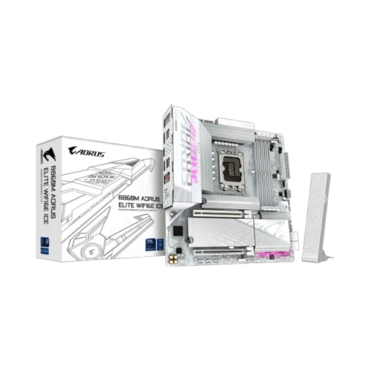 GIGABYTE B860M AORUS ELITE WIFI6E ICE LGA1851 Micro ATX Motherboard (MGBI5408)