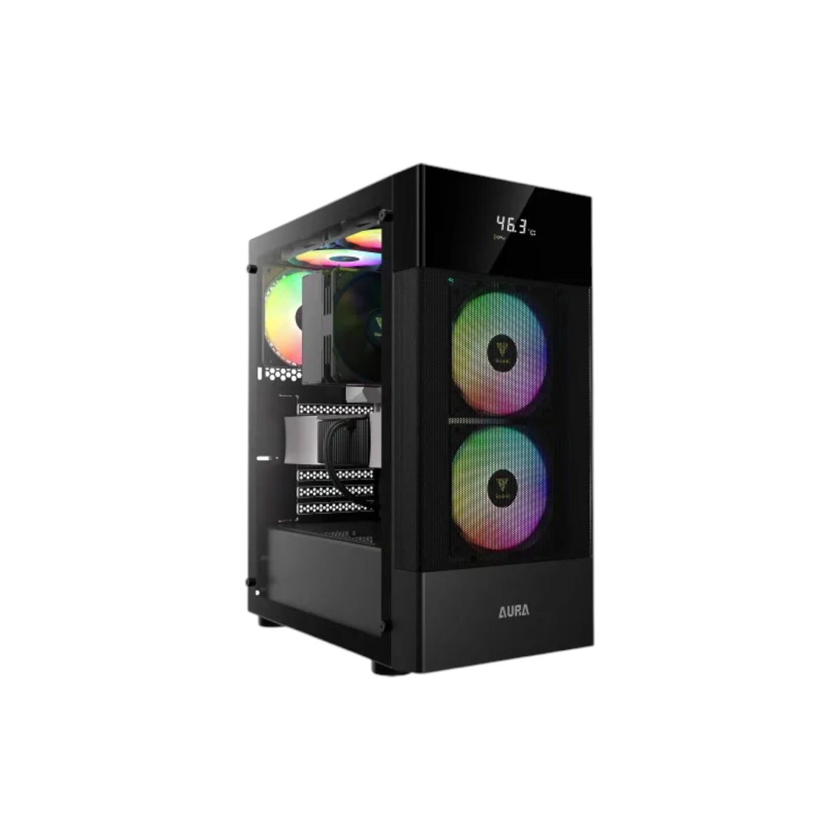 Gamdias AURA GC5 ELITE ARGB ATX Mid-Tower Gaming Casing With Digital Display (PCCG9406)