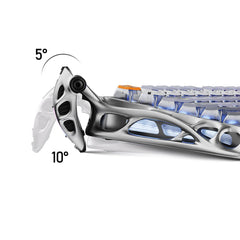 GravaStar Ultimate Gaming Set in Interstellar Silver featuring Mercury K1 Pro 75% compact keyboard and 49g magnesium Mercury X Pro wireless mouse.