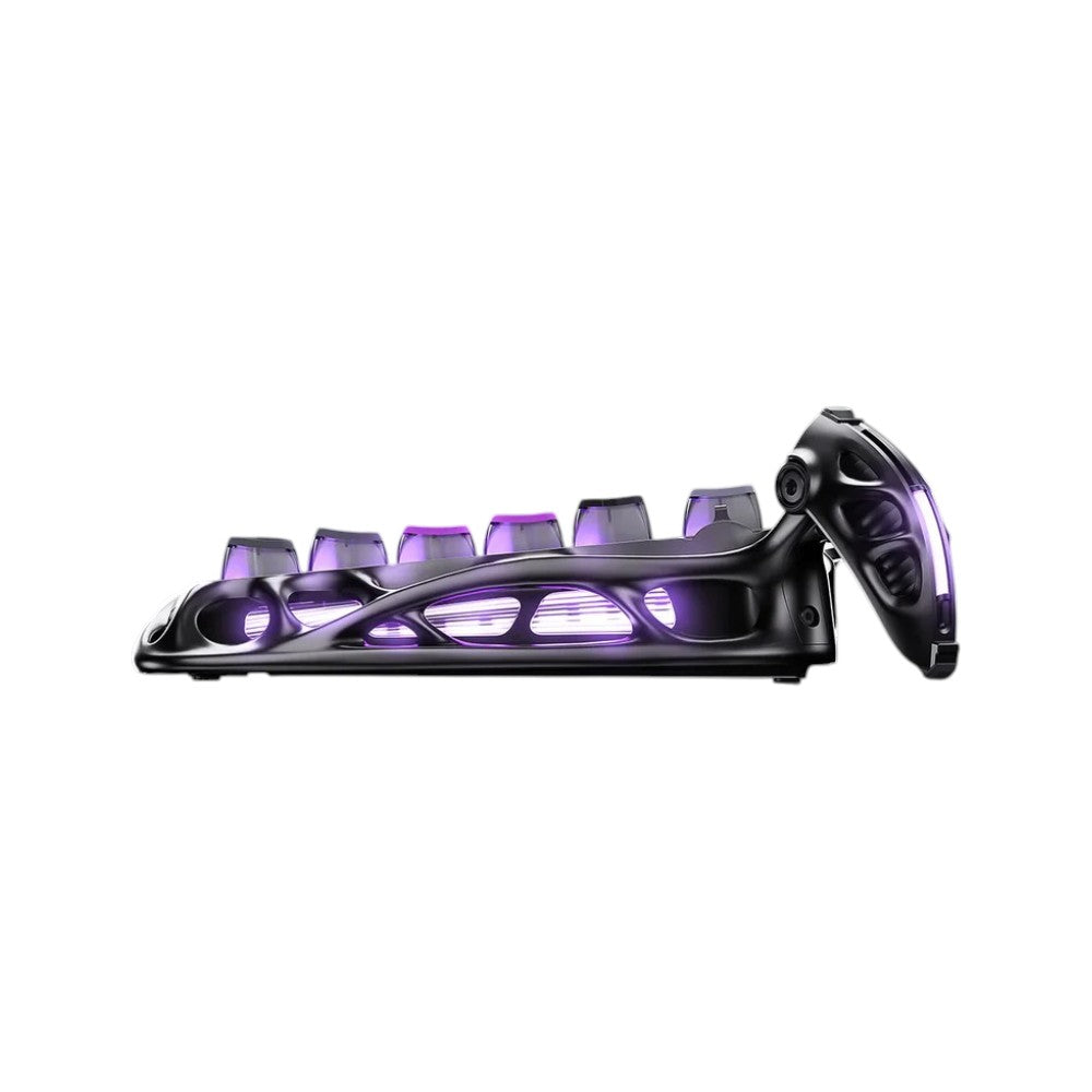 GravaStar Mercury K1 Pro Special Edition mechanical keyboard featuring a cyberpunk aesthetic and vibrant RGB LED backlighting.