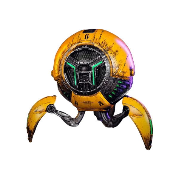GravaStar Mars Pro wireless Bluetooth speaker featuring a futuristic yellow and black mecha robot design with green accents.