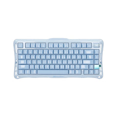 GravaStar Mercury K1 mechanical keyboard featuring an Ice Blue frame and a clear translucent cover.