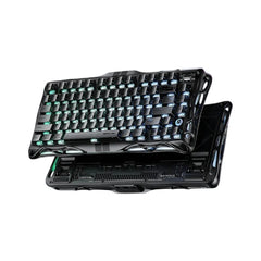 GravaStar Mercury V75 HE magnetic switch gaming keyboard in Stealth Black featuring customizable RGB backlighting.