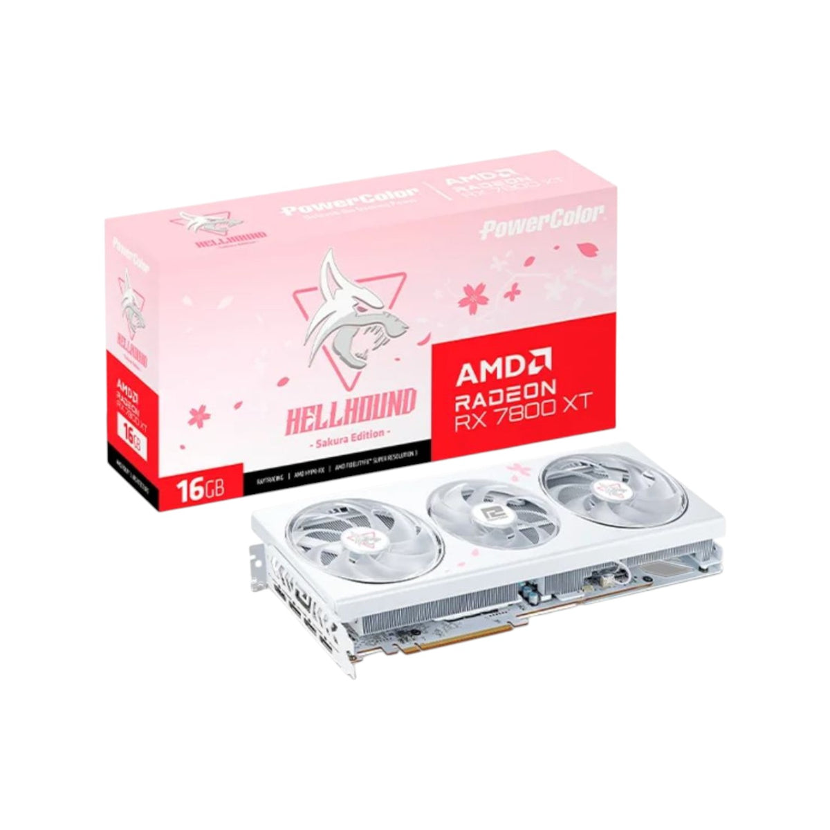 PowerColor Hellhound Sakura AMD Radeon RX 7800 XT 16GB GDDR6 Limited Edition Graphics Card