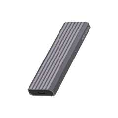 Hiksemi MDC1 gray external M.2 NVMe SSD enclosure case featuring a sleek aluminum design with a USB Type-C port.
