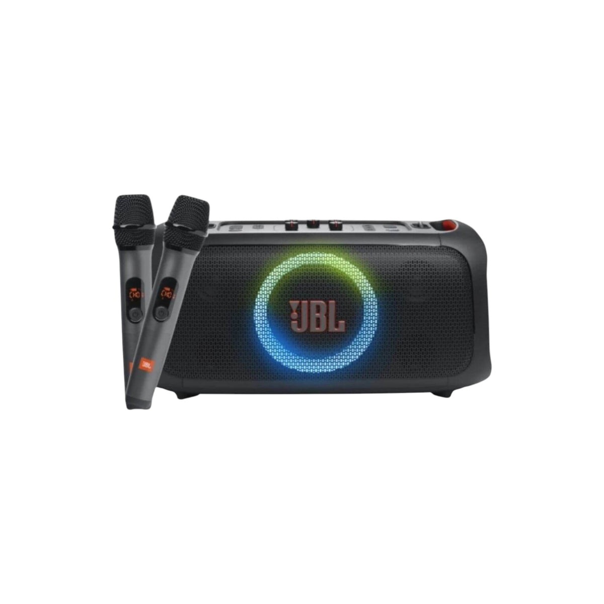 JBL PartyBox On-The-Go Portable Party Speaker and Wireless 2 Microphone (BSJBL5014)
