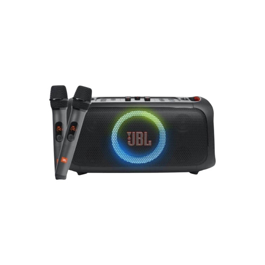 JBL PartyBox On-The-Go Portable Party Speaker and Wireless 2 Microphone