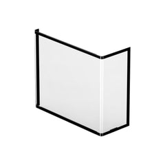Jonsbo TK-4 dual-chamber ATX computer case in black with premium wood trim accents and panoramic curved glass panel.