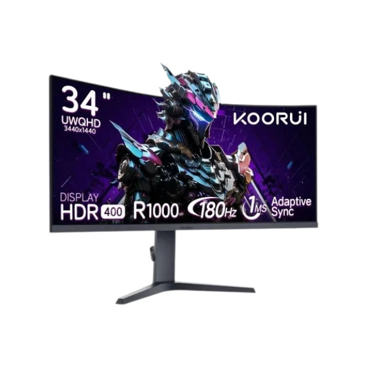 KOORUI 34E6UC 34" 180Hz WQHD VA Curved Gaming Monitor