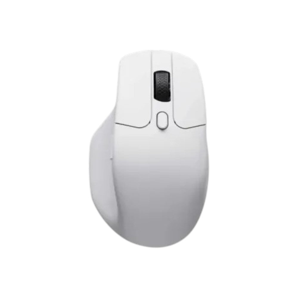 Keychron M6 tri-mode wireless ergonomic mouse in white, featuring a high-precision sensor and versatile connectivity for professional performance.