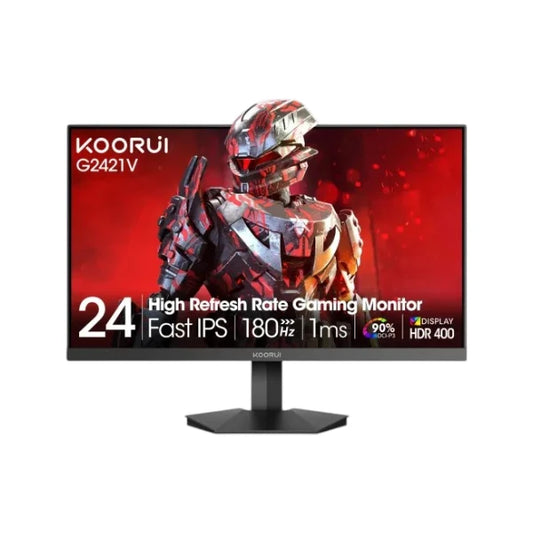 Koorui G2421V 23.8-inch gaming monitor featuring a 180Hz refresh rate, 1ms response time, QHD IPS panel, and thin bezels.