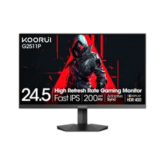Koorui G2511P 24.5-inch FHD gaming monitor featuring a fast 200Hz refresh rate, IPS panel, and sleek borderless design.