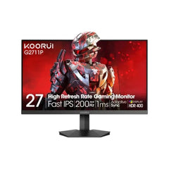 Koorui G2722P 27-inch gaming monitor featuring a 200Hz QHD IPS display, slim bezels, and adjustable stand.