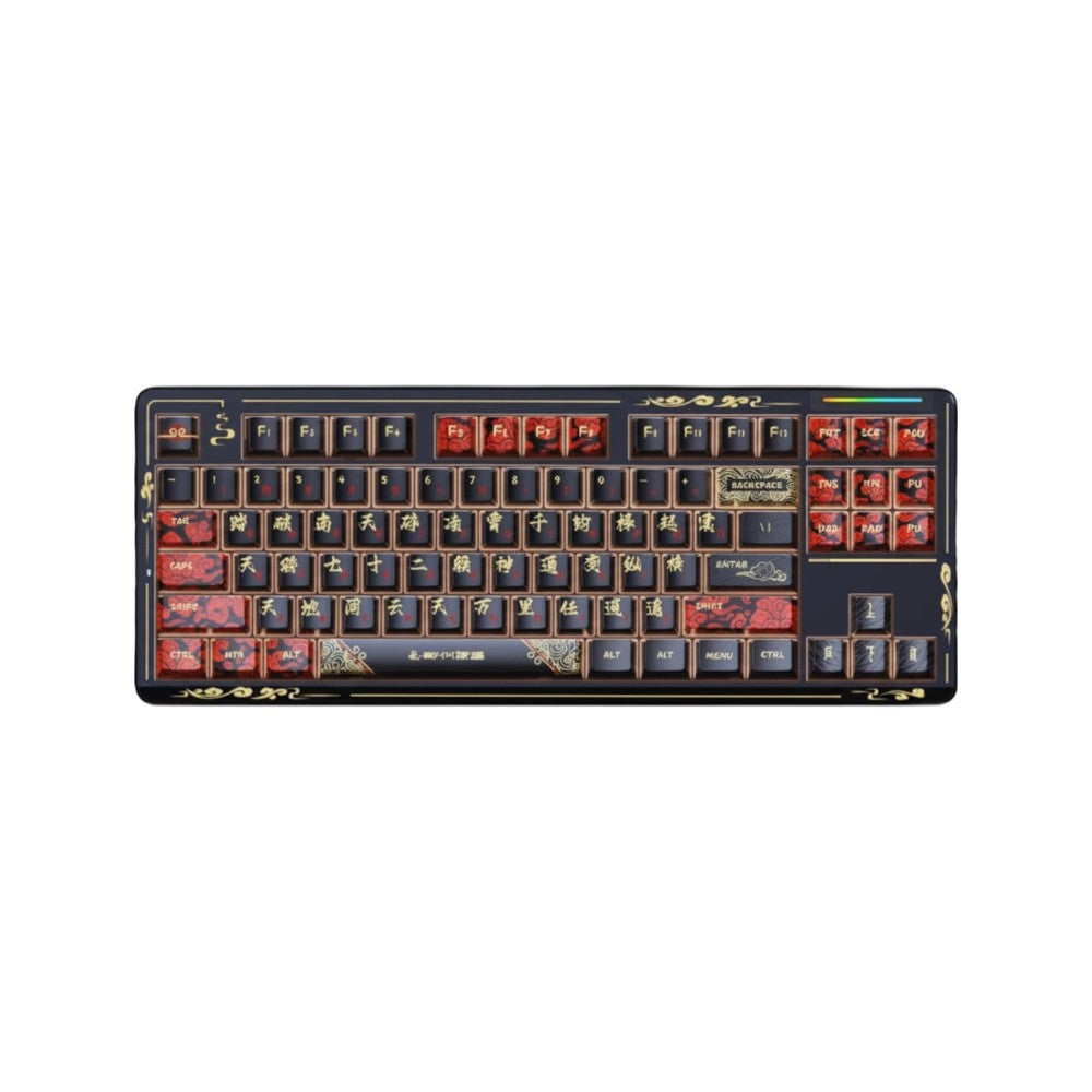 Lingbao K87 Pro tri-mode mechanical keyboard in Black Myth: Wukong special edition custom theme.