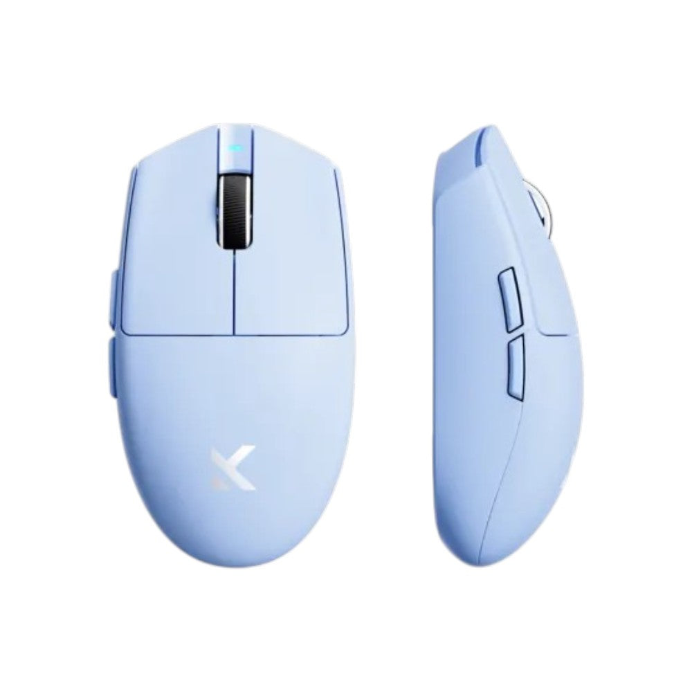 MCHOSE G3 V2 tri-mode wireless gaming mouse in light blue with brand logo.
