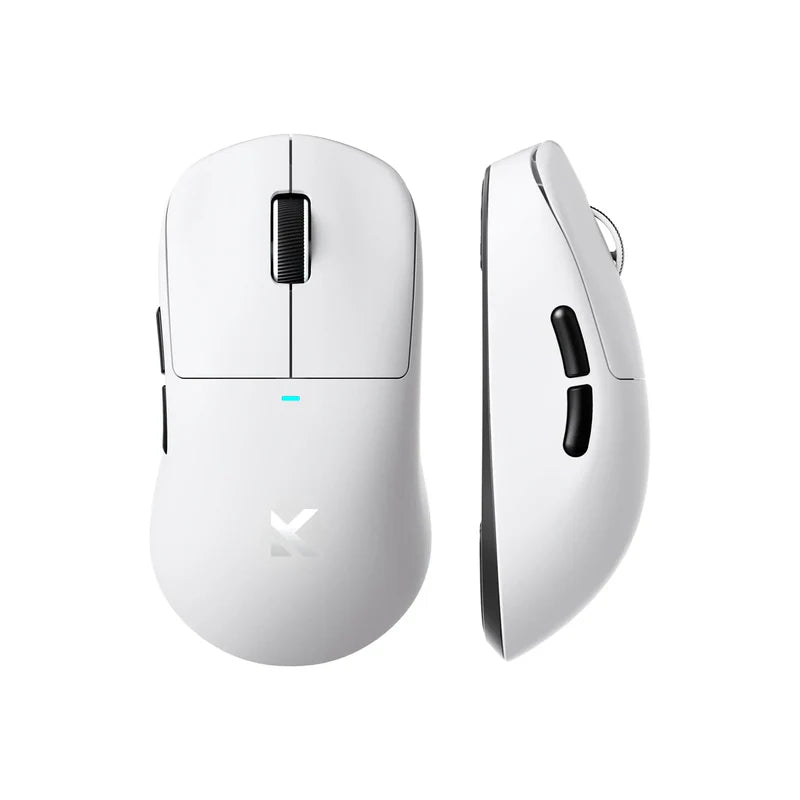 MCHOSE M7 series large-sized wireless gaming mouse in white with black buttons.