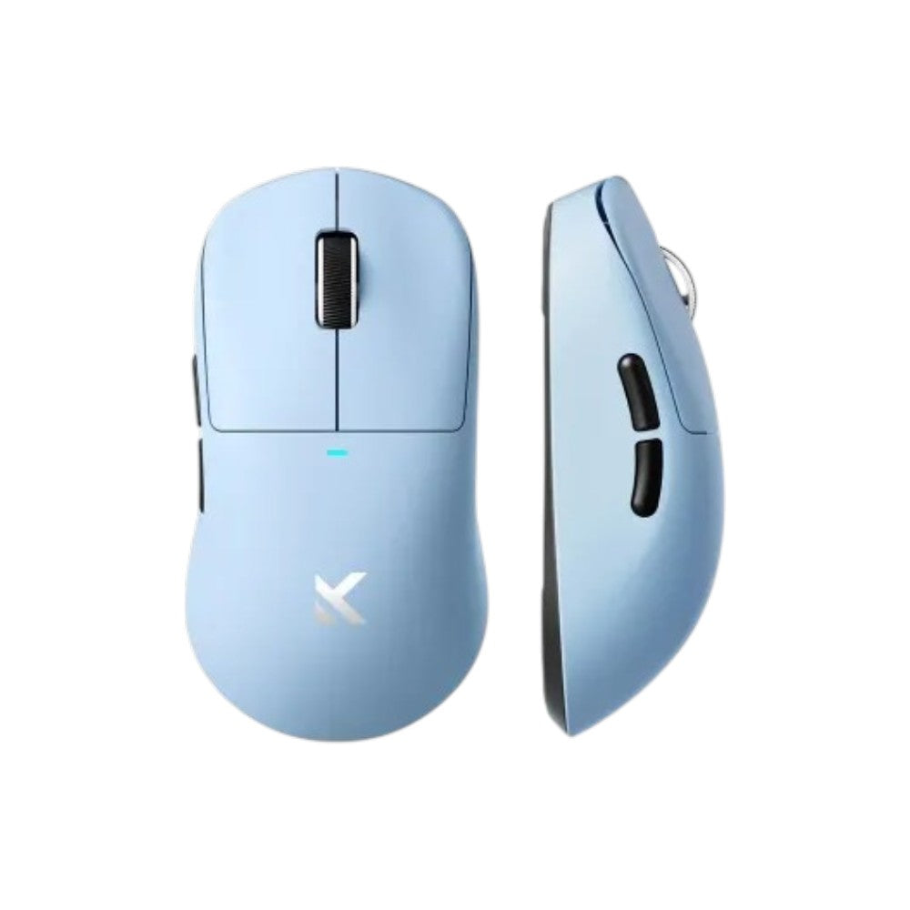 MCHOSE M7 tri-mode wireless gaming mouse in blue with brand logo.
