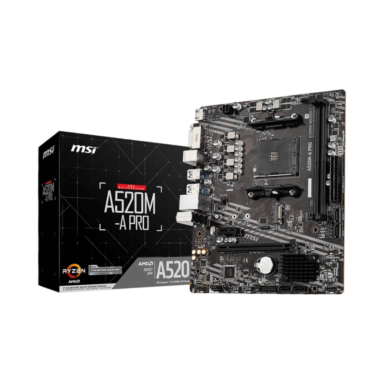MSI A520M-A Pro AM4 AMD Micro-ATX Motherboard (MMSIAMD5246)