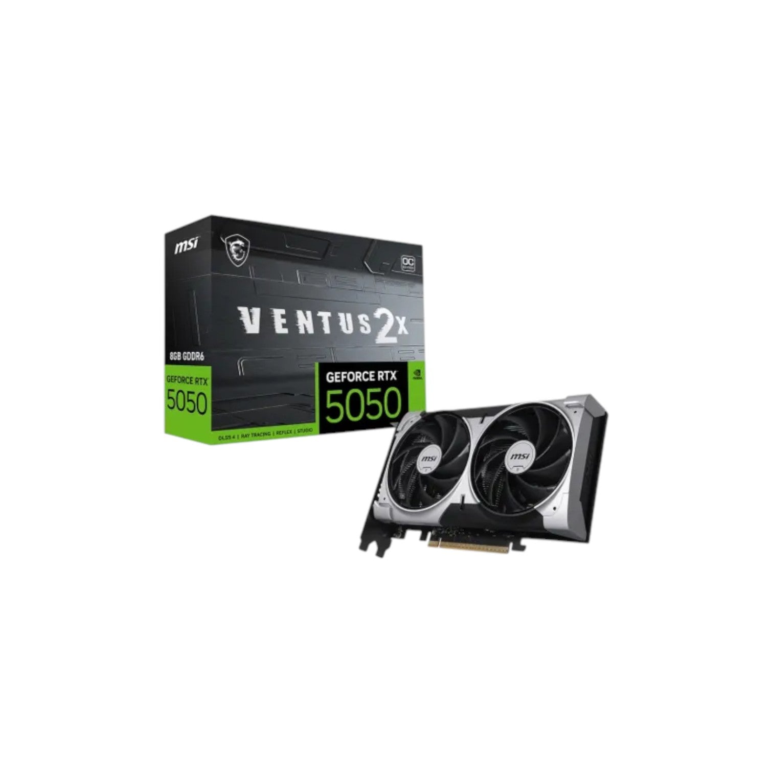 MSI GeForce RTX 5050 8G VENTUS 2X OC 8GB GDDR6 Graphics Card (GCMSI90732)
