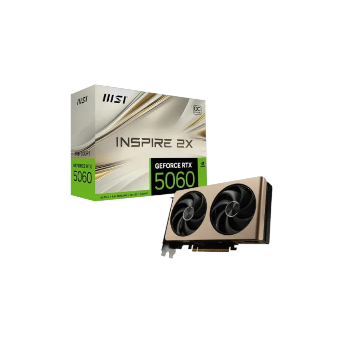 MSI GeForce RTX 5060 8G INSPIRE 2X OC 8GB GDDR7 Graphics Card (GCMSI90726)