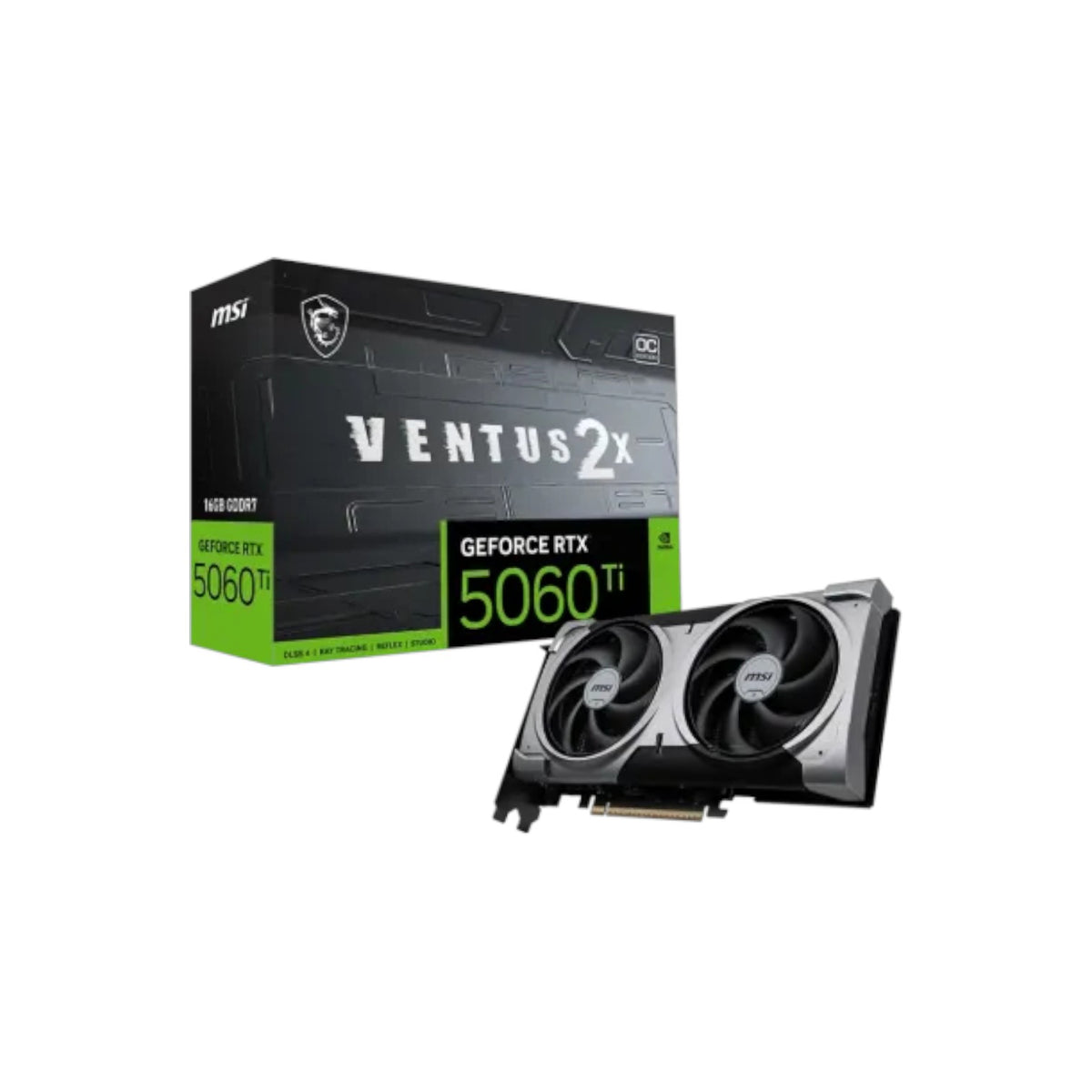 MSI GeForce RTX 5060 Ti 16G VENTUS 2X OC PLUS 16GB GDDR7 Graphics Card (GCMSI90720)