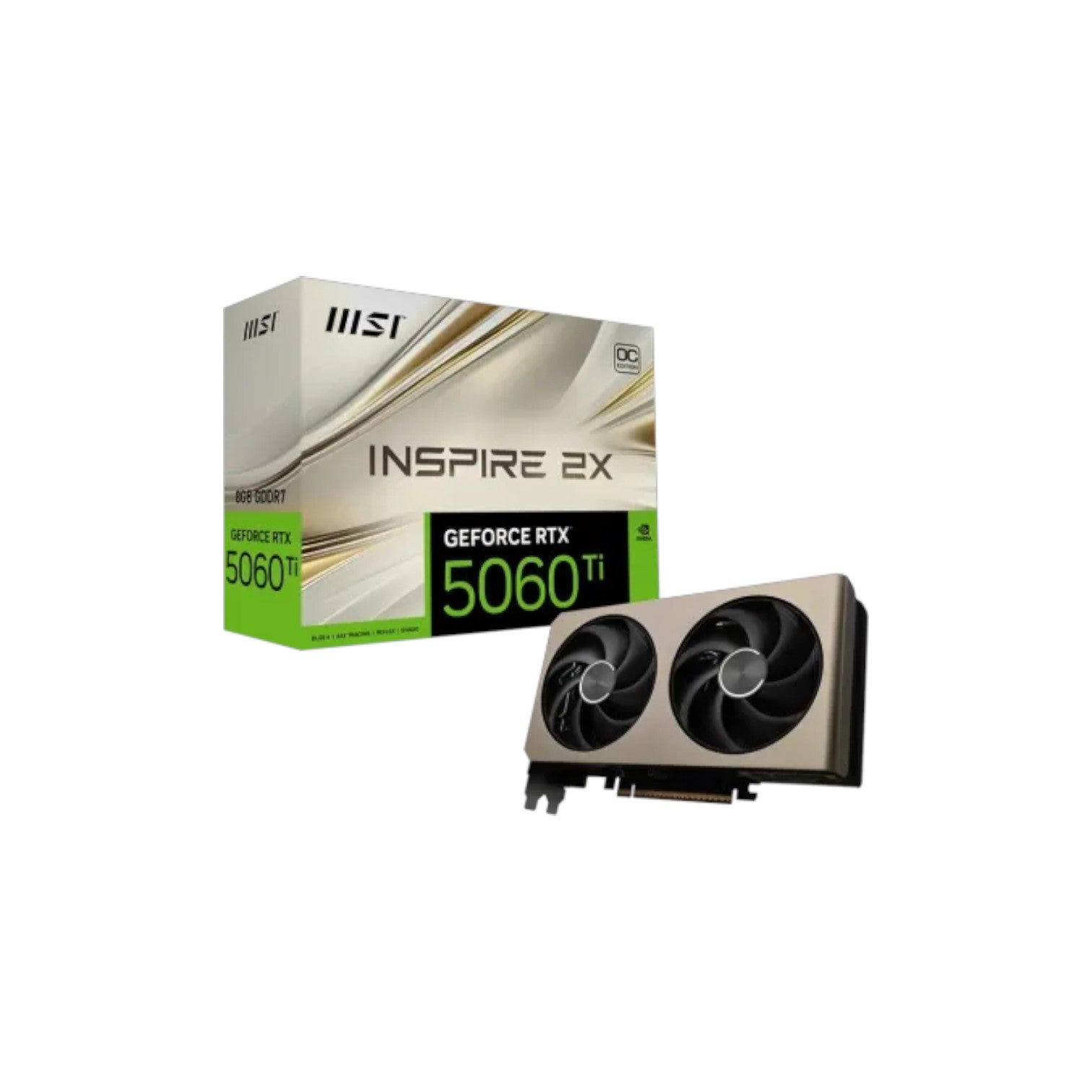 MSI GeForce RTX 5060 Ti 8G INSPIRE 2X OC 8GB GDDR7 Graphics Card (GCMSI90722)