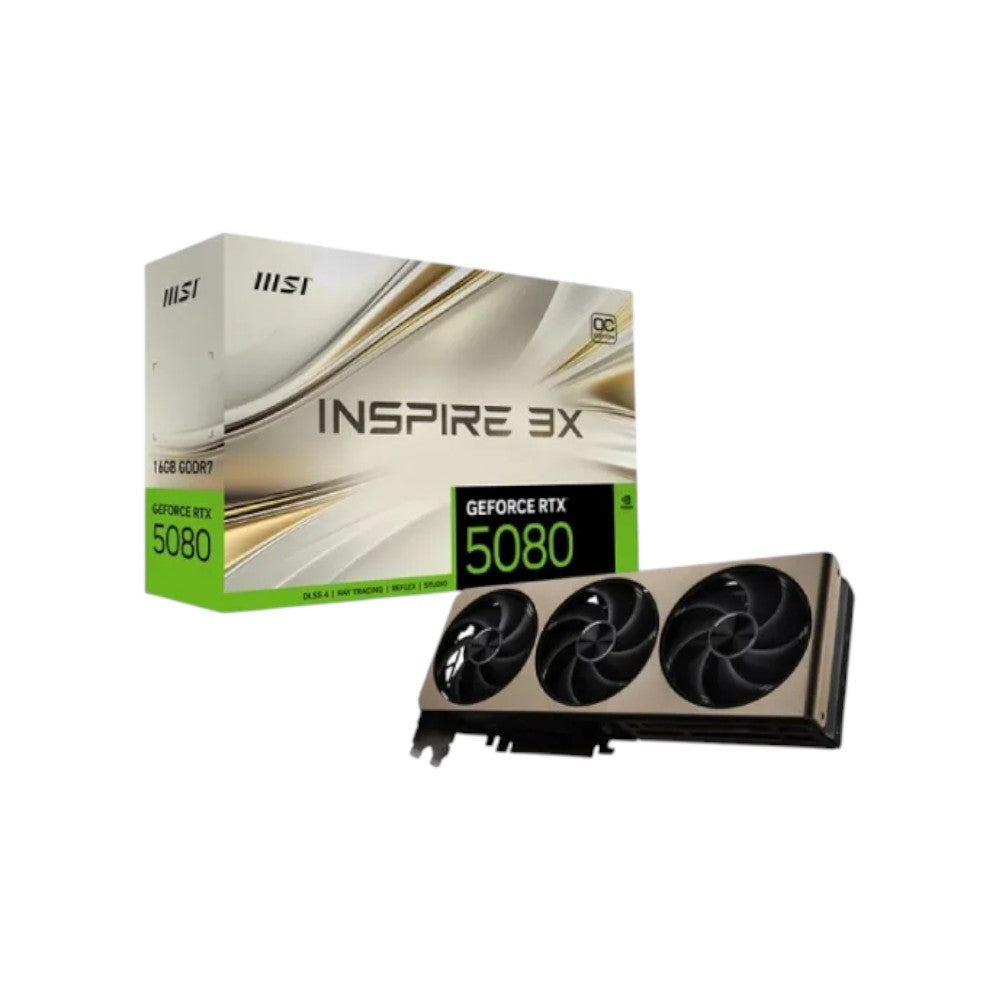 MSI GeForce RTX 5080 16G INSPIRE 3X OC 16GB GDDR7 Graphics Card (GCMSI90704)
