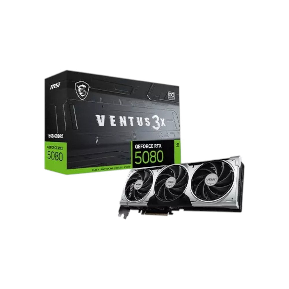 MSI GeForce RTX 5080 16G VENTUS 3X OC PLUS 16GB GDDR7 Graphics Card (GCMSI90703)