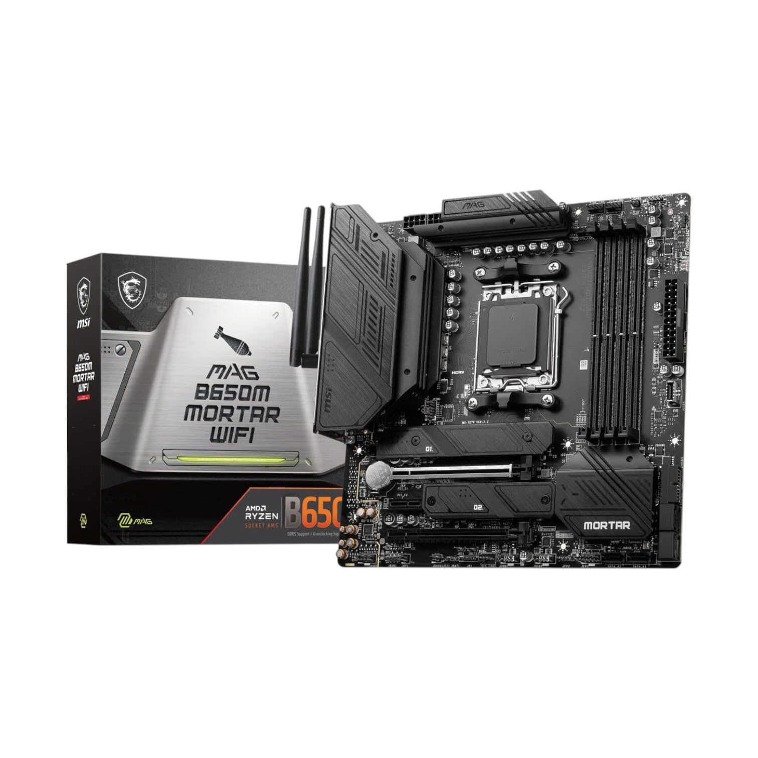 MSI MAG B650M MORTAR WIFI DDR5 AMD AM5 mATX Motherboard (MMSIAMD5216)