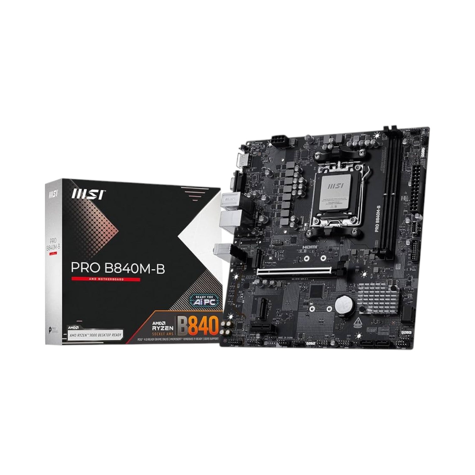 MSI PRO B840M-B AMD AM5 mATX Motherboard (MMSIAMD5238)