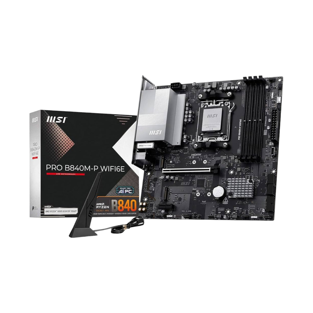 MSI PRO B840M-P WIFI6E AM5 mATX Motherboard (MMSIAMD5234)