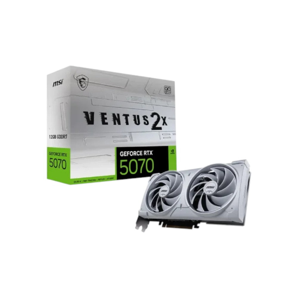 MSI GeForce RTX 5070 12G VENTUS 2X OC White GDDR7 Graphics Card (GCMSI90715)