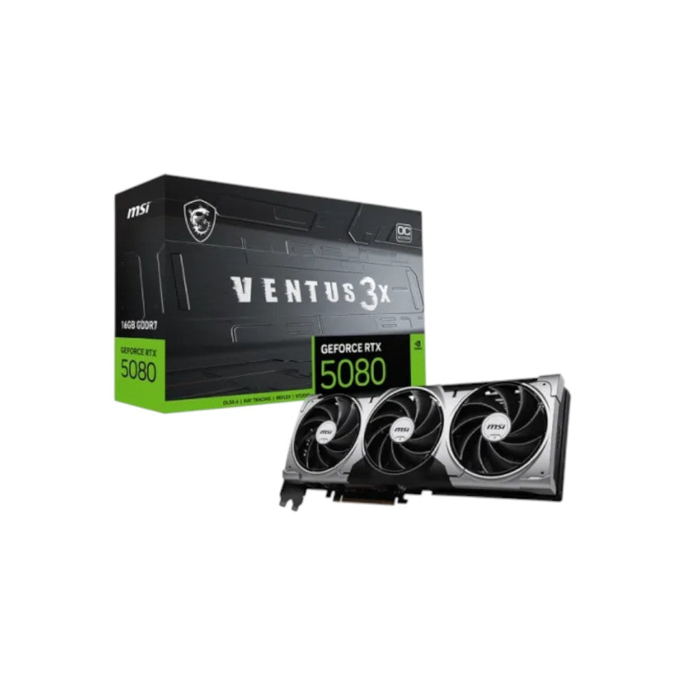 MSI GeForce RTX 5080 16G VENTUS 3X OC 16GB GDDR7 Graphics Card (GCMSI90705)