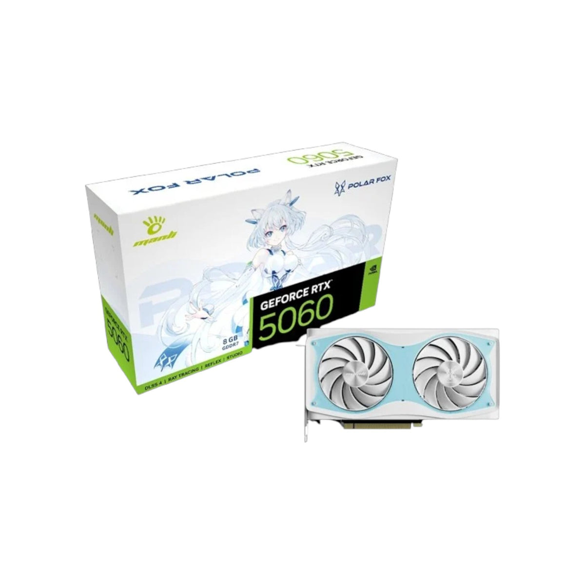 Manli Polar Fox GeForce RTX 5060 OC 8GB GDDR7 Graphics Card (GCM90106)