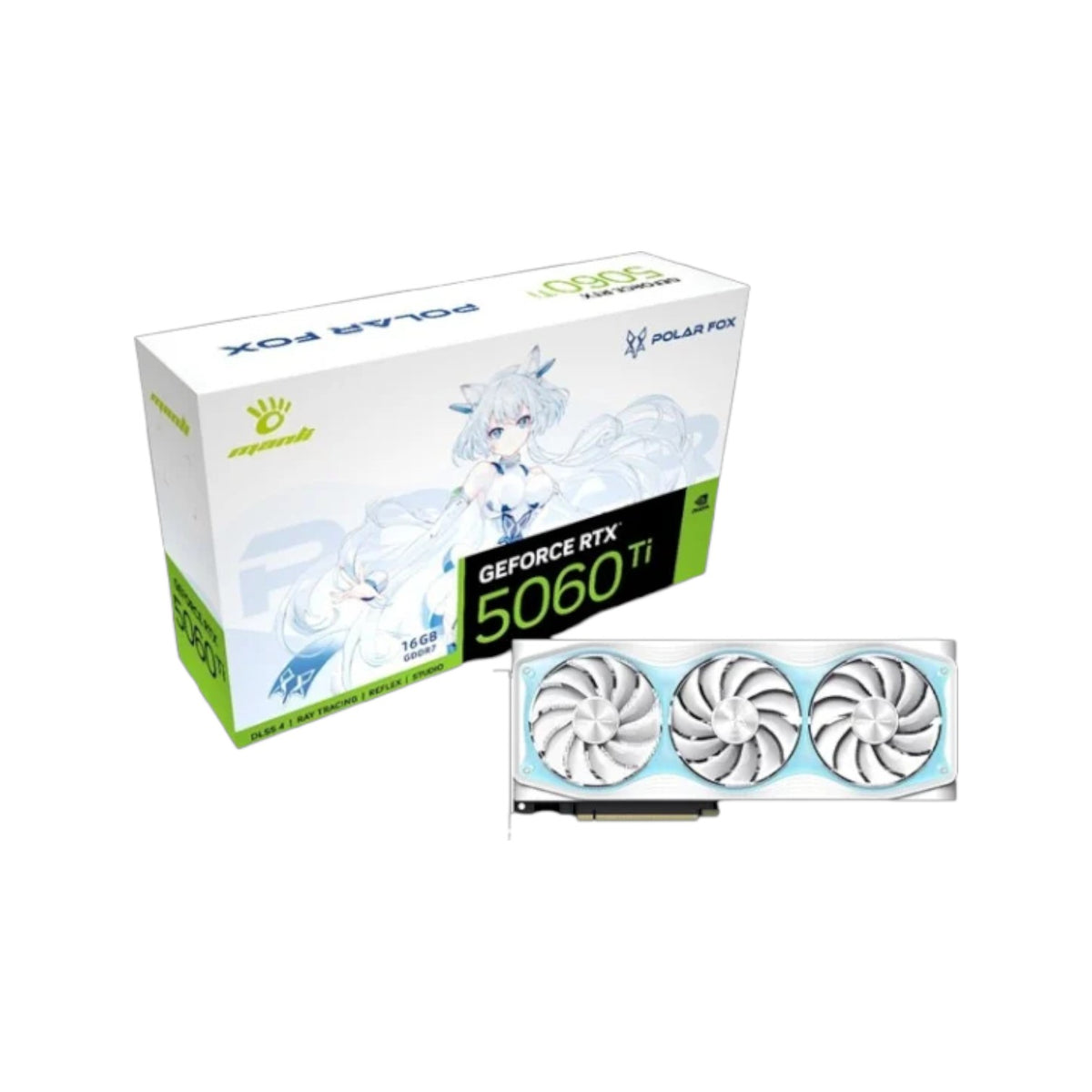Manli Polar Fox GeForce RTX 5060 Ti OC Triple Fan 16GB GDDR7 Graphics Card (GCM90105)