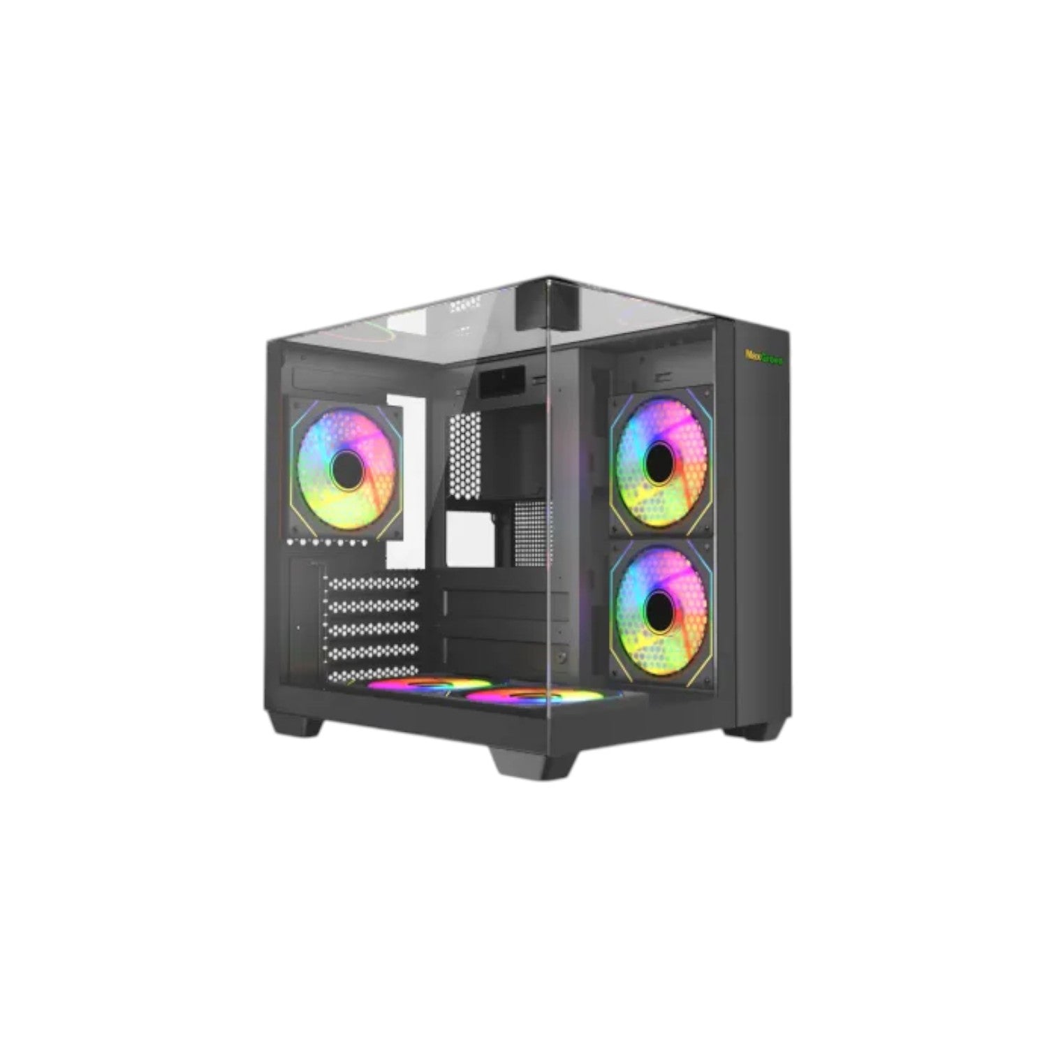 MaxGreen S275-33 Mid-Tower M-ATX Casing With 3x MaxGreen M57 ARGB Fan (PCCMG10003)