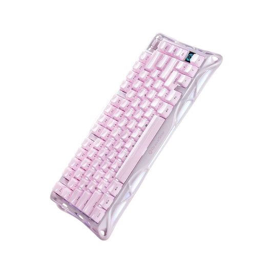 Mercury K1 Special Edition mechanical keyboard in Sakura Pink colorway with woven pattern detailing.