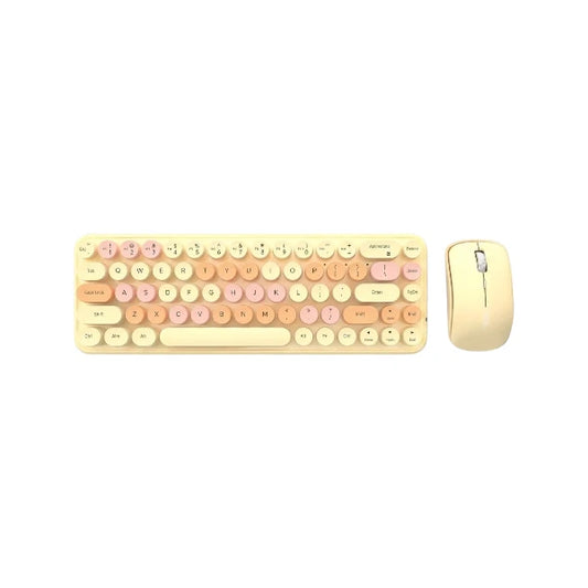 Mofii IBean wireless keyboard and mouse combo in Milk Tea color.