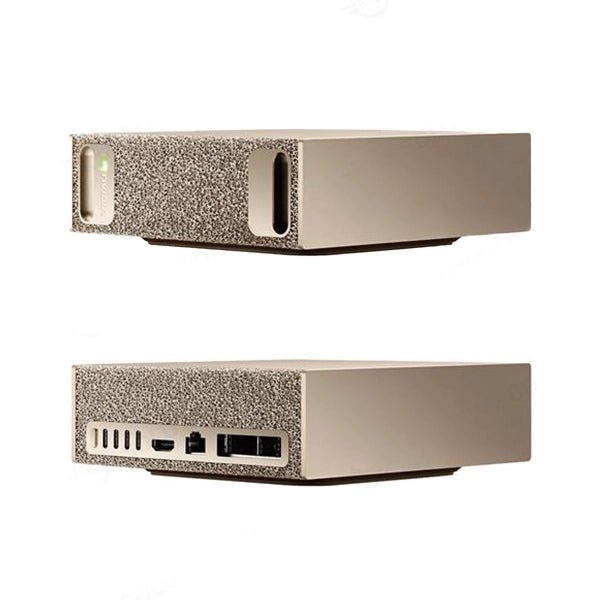 NVIDIA DGX Spark Founders Edition AI supercomputer featuring a compact, textured metallic chassis and front-facing interface ports.
