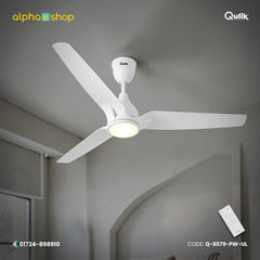 Qulik Nexa 56" Silent Series Energy Saving BLDC Remote Control Underlight Ceiling Fan (Pearl White) | Q-6579-PW-UL