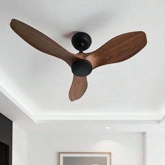 Qulik Spinner Pro 32" decorative silent ABS blade ceiling fan with remote control in Dark Wood (Q-D78021-DW).