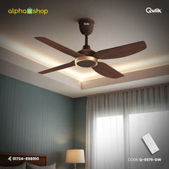 Qulik Windora 56" energy saving BLDC remote control ceiling fan in Dark Wood (Q-6575-DW).