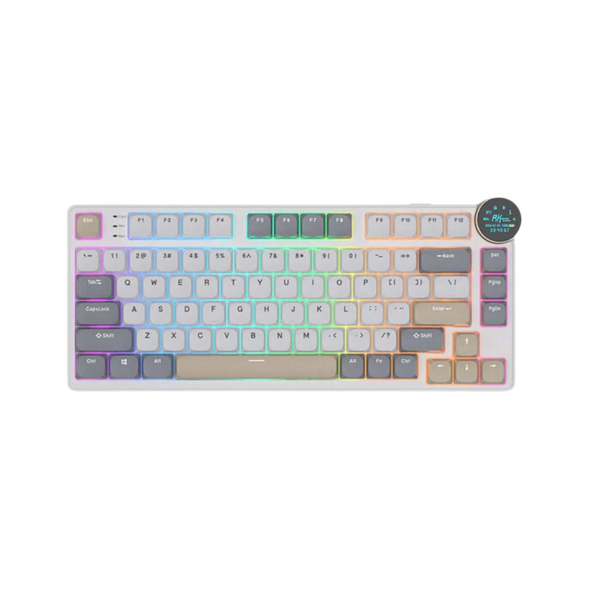 Royal Kludge N80 Low-Profile Tri-Mode RGB Mechanical Keyboard Pearly Dawn