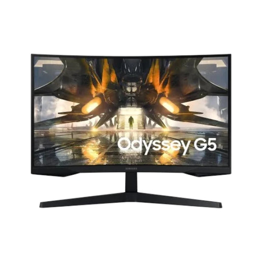 Samsung Odyssey G5 32-inch QHD curved gaming monitor with a fast 165Hz refresh rate and immersive visual display design.