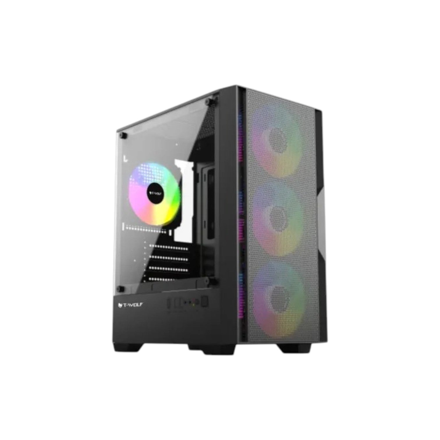 T-Wolf Phantom X4 RGB M-ATX Mid Tower Gaming Case With 200W PSU (PCCTW9604)