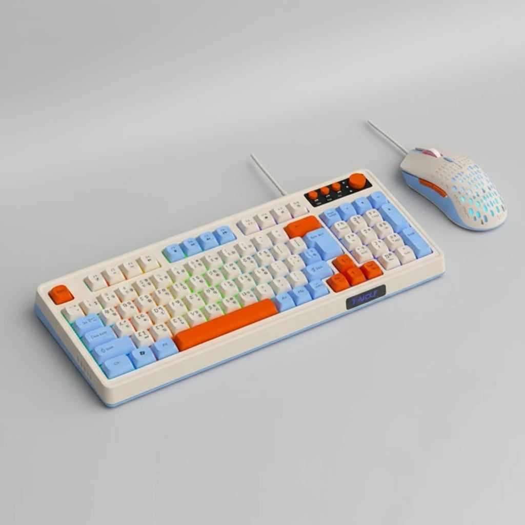 T-WOLF TF100 Wired Keyboard Mouse Gaming Combo (KTW2316)