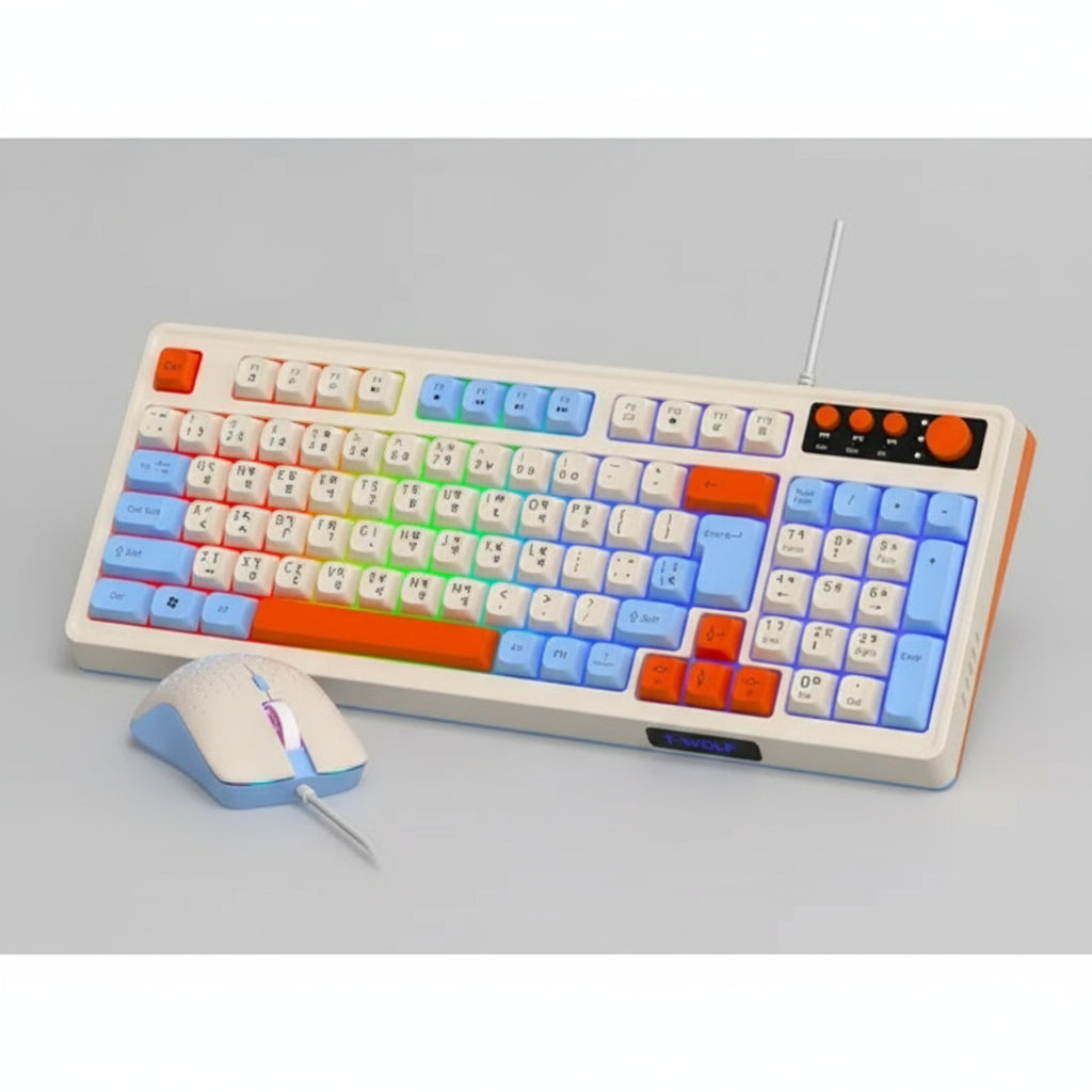 T-WOLF TF100 Wired Keyboard Mouse Gaming Combo (KTW2316)
